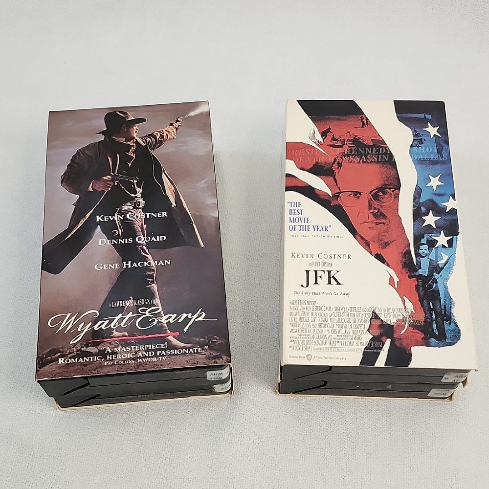 Wyatt Earp and JFK VHS  Double Tape Sets